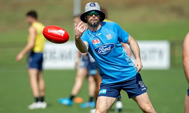 2018_12_21_Scarlett_HERO.png Matthew Scarlett calling the shots at training - Geelong Cats,Matthew Scarlett